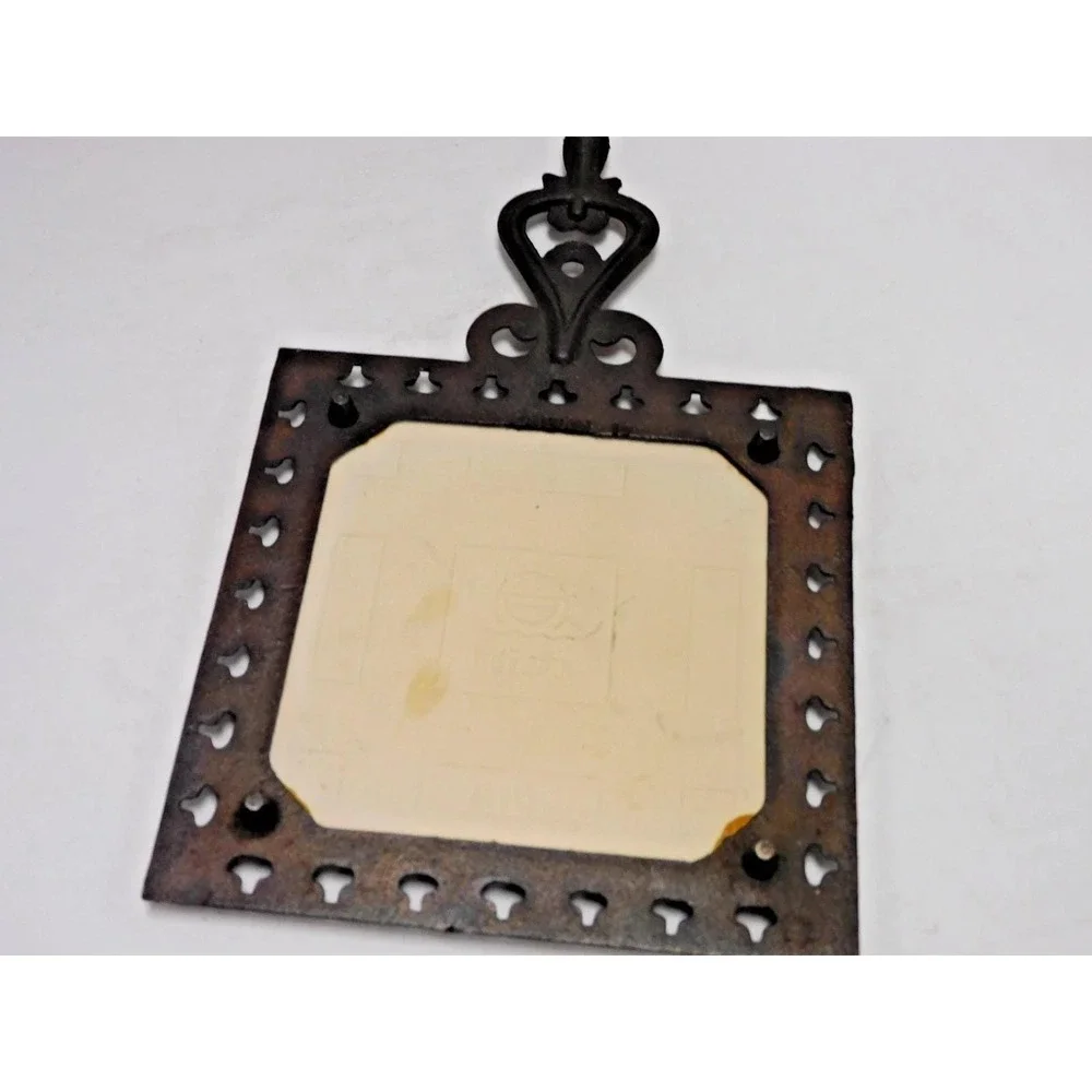 Vintage 1970's Cast Iron & Ceramic Tile Trivet Assorted Vegetables JC484